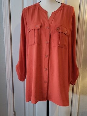 Multiples Button Front "Camp" Shirt